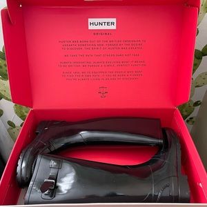 HUNTER Original Refined Penny Loafer Tall Black Boots Sz 7